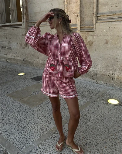 Sissel Edelbo - Bobbie Shorts - Red Checks 